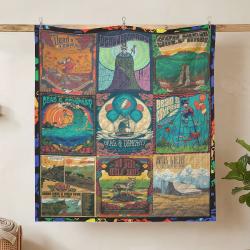 grateful dead quilt blanket metalhead rock bedding set gift idea for fans hanging gfd22