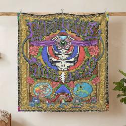 grateful dead quilt blanket metalhead rock bedding set gift idea for fans hanging gfd33