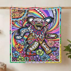 grateful dead quilt blanket metalhead rock bedding set gift idea for fans hanging gfd34
