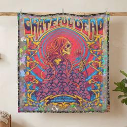 grateful dead quilt blanket metalhead rock bedding set gift idea for fans hanging gfd38