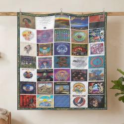 grateful dead quilt blanket metalhead rock bedding set gift idea for fans hanging gfd41