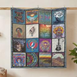 grateful dead quilt blanket metalhead rock bedding set gift idea for fans hanging gfd42