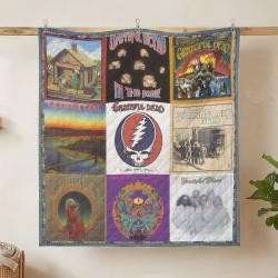 grateful dead quilt blanket metalhead rock bedding set gift idea for fans hanging gfd43