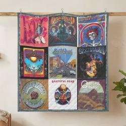 grateful dead quilt blanket metalhead rock bedding set gift idea for fans hanging gfd44