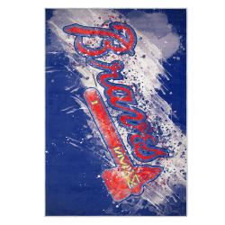 mlb atlanta braves area rug non slip baseball carpet home decor gift idea for fans ab1