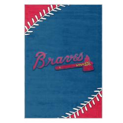 mlb atlanta braves area rug non slip baseball carpet home decor gift idea for fans ab102