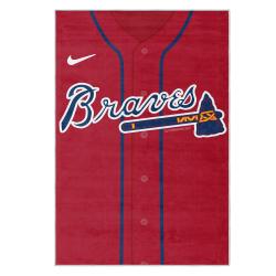 mlb atlanta braves area rug non slip baseball carpet home decor gift idea for fans ab13