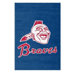 mlb atlanta braves area rug non slip baseball carpet home decor gift idea for fans ab139