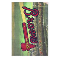 mlb atlanta braves area rug non slip baseball carpet home decor gift idea for fans ab140