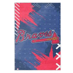mlb atlanta braves area rug non slip baseball carpet home decor gift idea for fans ab141
