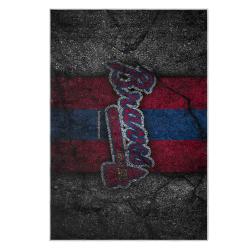 mlb atlanta braves area rug non slip baseball carpet home decor gift idea for fans ab145