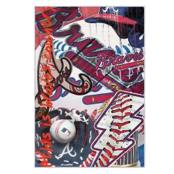 mlb atlanta braves area rug non slip baseball carpet home decor gift idea for fans ab160