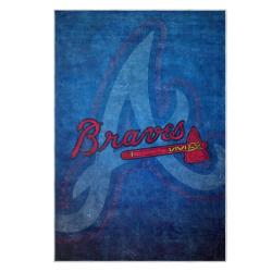 mlb atlanta braves area rug non slip baseball carpet home decor gift idea for fans ab162