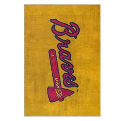 mlb atlanta braves area rug non slip baseball carpet home decor gift idea for fans ab164