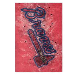 mlb atlanta braves area rug non slip baseball carpet home decor gift idea for fans ab171