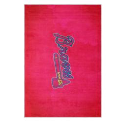 mlb atlanta braves area rug non slip baseball carpet home decor gift idea for fans ab174