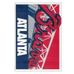 mlb atlanta braves area rug non slip baseball carpet home decor gift idea for fans ab180