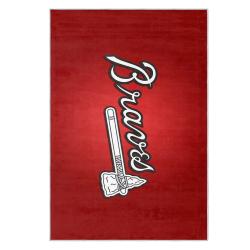 mlb atlanta braves area rug non slip baseball carpet home decor gift idea for fans ab185