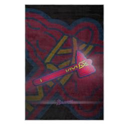 mlb atlanta braves area rug non slip baseball carpet home decor gift idea for fans ab195