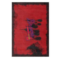 mlb atlanta braves area rug non slip baseball carpet home decor gift idea for fans ab49