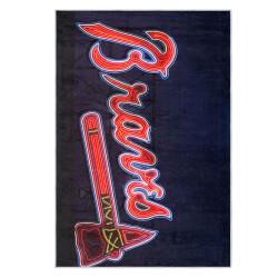 mlb atlanta braves area rug non slip baseball carpet home decor gift idea for fans ab99