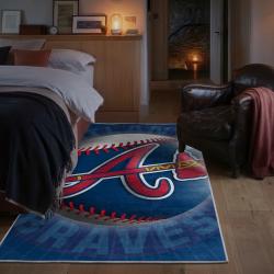 mlb atlanta braves area rug non slip baseball carpet home decor gift idea for fans bedroom ab105