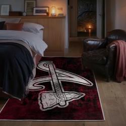 mlb atlanta braves area rug non slip baseball carpet home decor gift idea for fans bedroom ab109