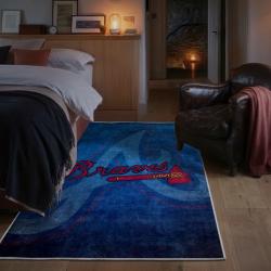 mlb atlanta braves area rug non slip baseball carpet home decor gift idea for fans bedroom ab116
