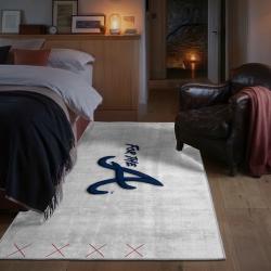 mlb atlanta braves area rug non slip baseball carpet home decor gift idea for fans bedroom ab123