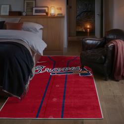 mlb atlanta braves area rug non slip baseball carpet home decor gift idea for fans bedroom ab13