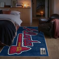mlb atlanta braves area rug non slip baseball carpet home decor gift idea for fans bedroom ab130