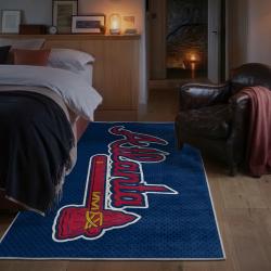 mlb atlanta braves area rug non slip baseball carpet home decor gift idea for fans bedroom ab136