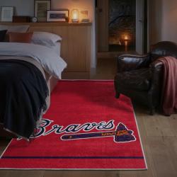 mlb atlanta braves area rug non slip baseball carpet home decor gift idea for fans bedroom ab137
