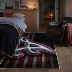 mlb atlanta braves area rug non slip baseball carpet home decor gift idea for fans bedroom ab138