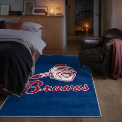 mlb atlanta braves area rug non slip baseball carpet home decor gift idea for fans bedroom ab139