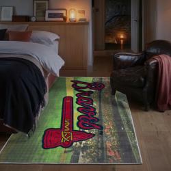 mlb atlanta braves area rug non slip baseball carpet home decor gift idea for fans bedroom ab140