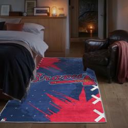 mlb atlanta braves area rug non slip baseball carpet home decor gift idea for fans bedroom ab141