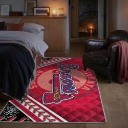 mlb atlanta braves area rug non slip baseball carpet home decor gift idea for fans bedroom ab147