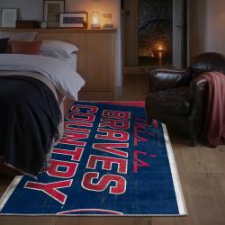 mlb atlanta braves area rug non slip baseball carpet home decor gift idea for fans bedroom ab148