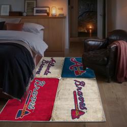 mlb atlanta braves area rug non slip baseball carpet home decor gift idea for fans bedroom ab149