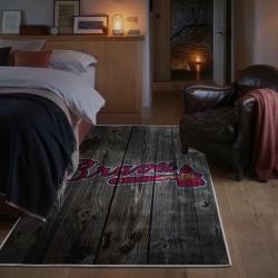 mlb atlanta braves area rug non slip baseball carpet home decor gift idea for fans bedroom ab150