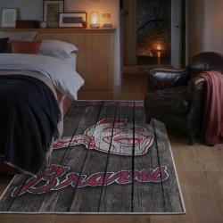 mlb atlanta braves area rug non slip baseball carpet home decor gift idea for fans bedroom ab153