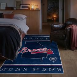 mlb atlanta braves area rug non slip baseball carpet home decor gift idea for fans bedroom ab154