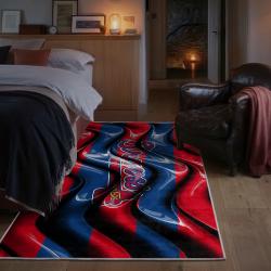 mlb atlanta braves area rug non slip baseball carpet home decor gift idea for fans bedroom ab157