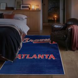 mlb atlanta braves area rug non slip baseball carpet home decor gift idea for fans bedroom ab158