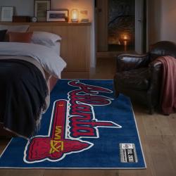 mlb atlanta braves area rug non slip baseball carpet home decor gift idea for fans bedroom ab159