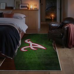 mlb atlanta braves area rug non slip baseball carpet home decor gift idea for fans bedroom ab161