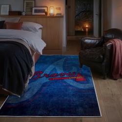 mlb atlanta braves area rug non slip baseball carpet home decor gift idea for fans bedroom ab162