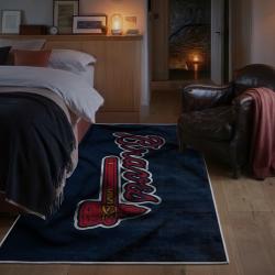 mlb atlanta braves area rug non slip baseball carpet home decor gift idea for fans bedroom ab163