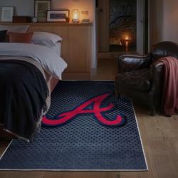 mlb atlanta braves area rug non slip baseball carpet home decor gift idea for fans bedroom ab165